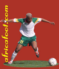 amadou en action pour marquer un but